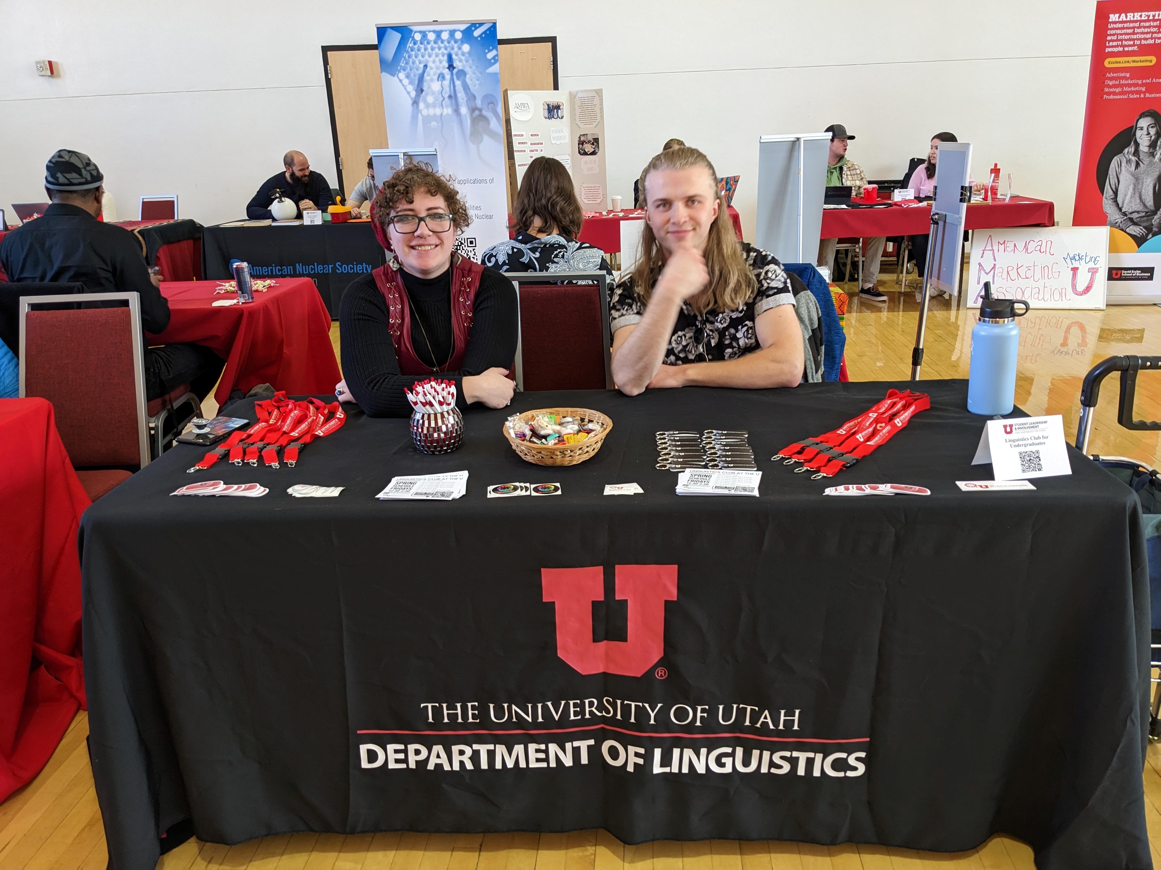 LCU Club officers sitting together at the spring 2023 get involved fair